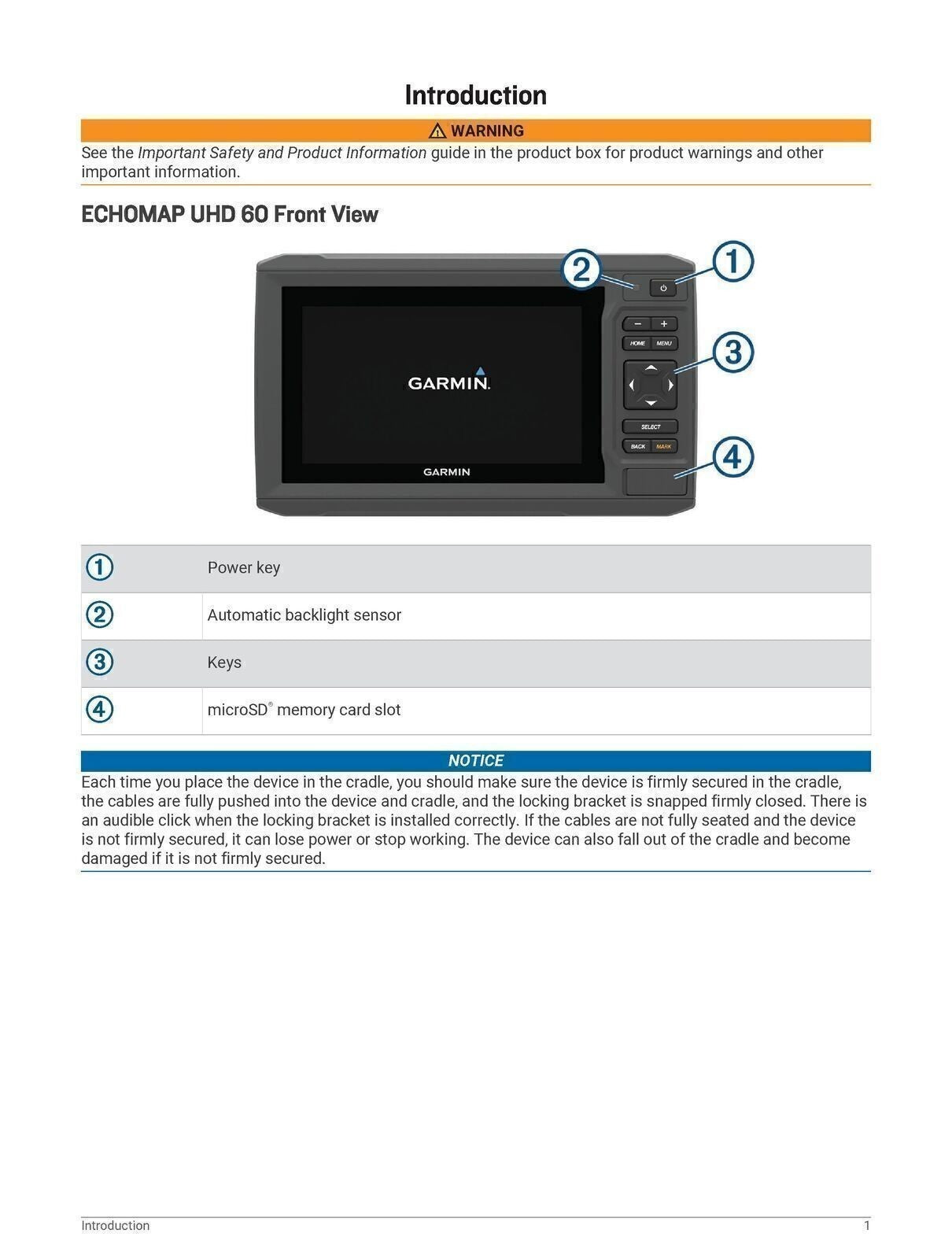 GARMIN ECHOMAP UHD For ALL 60 / 70 / 90 SERIES - User Manual Instructions, COLOR
