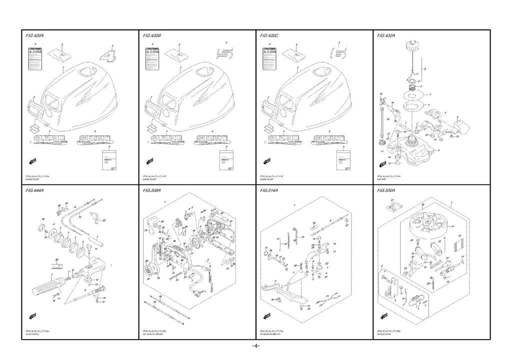 SUZUKI DF4A DF5A DF6A OUTBOARD PARTS CATALOGUE MANUAL - WIRE BOUND, TOUGH COVERS