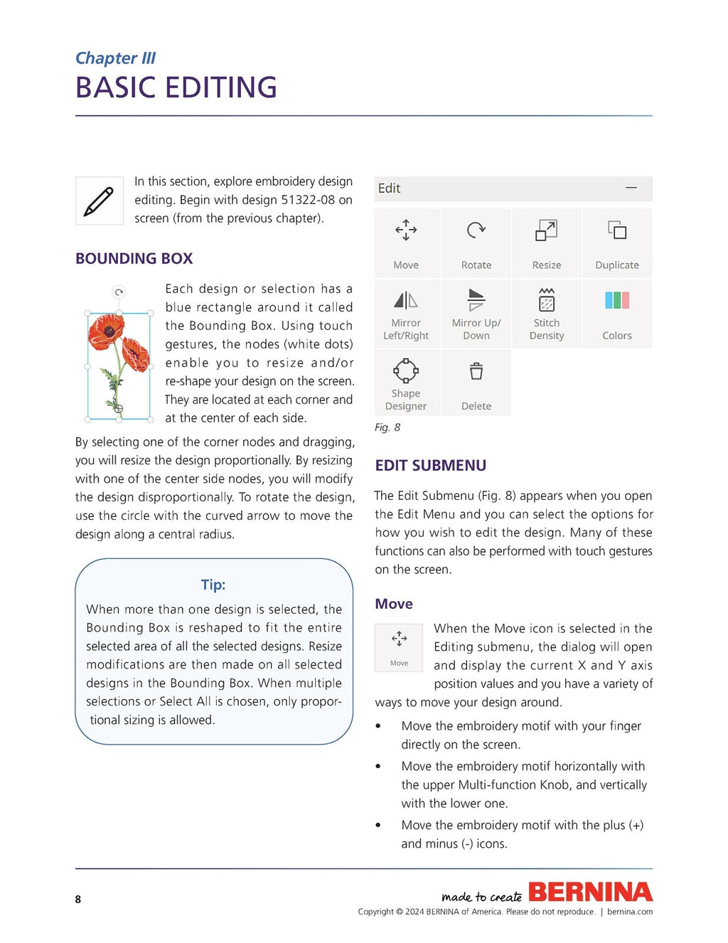 BERNINA 990 Embroidery Workbook Manual - STEEL WIRE BOUND - PROTECTIVE COVERS