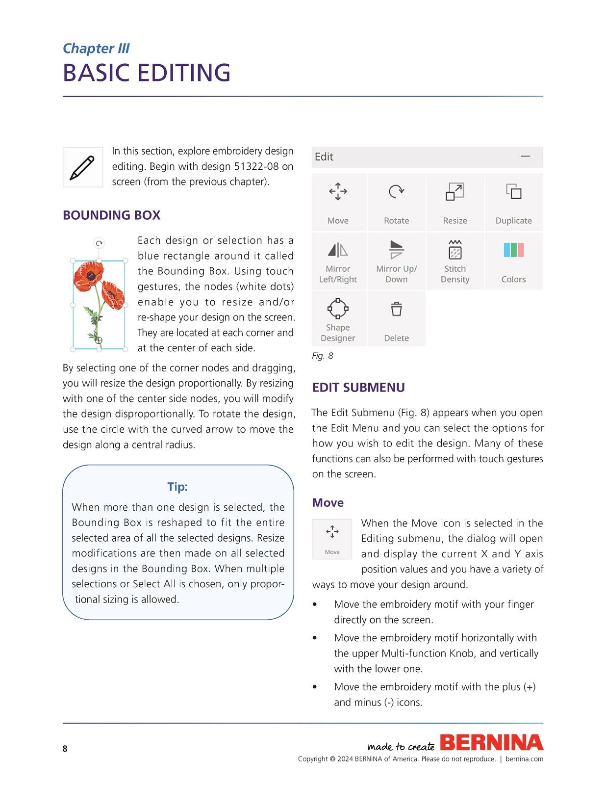 BERNINA 990 Embroidery Workbook Manual - STEEL WIRE BOUND - PROTECTIVE COVERS