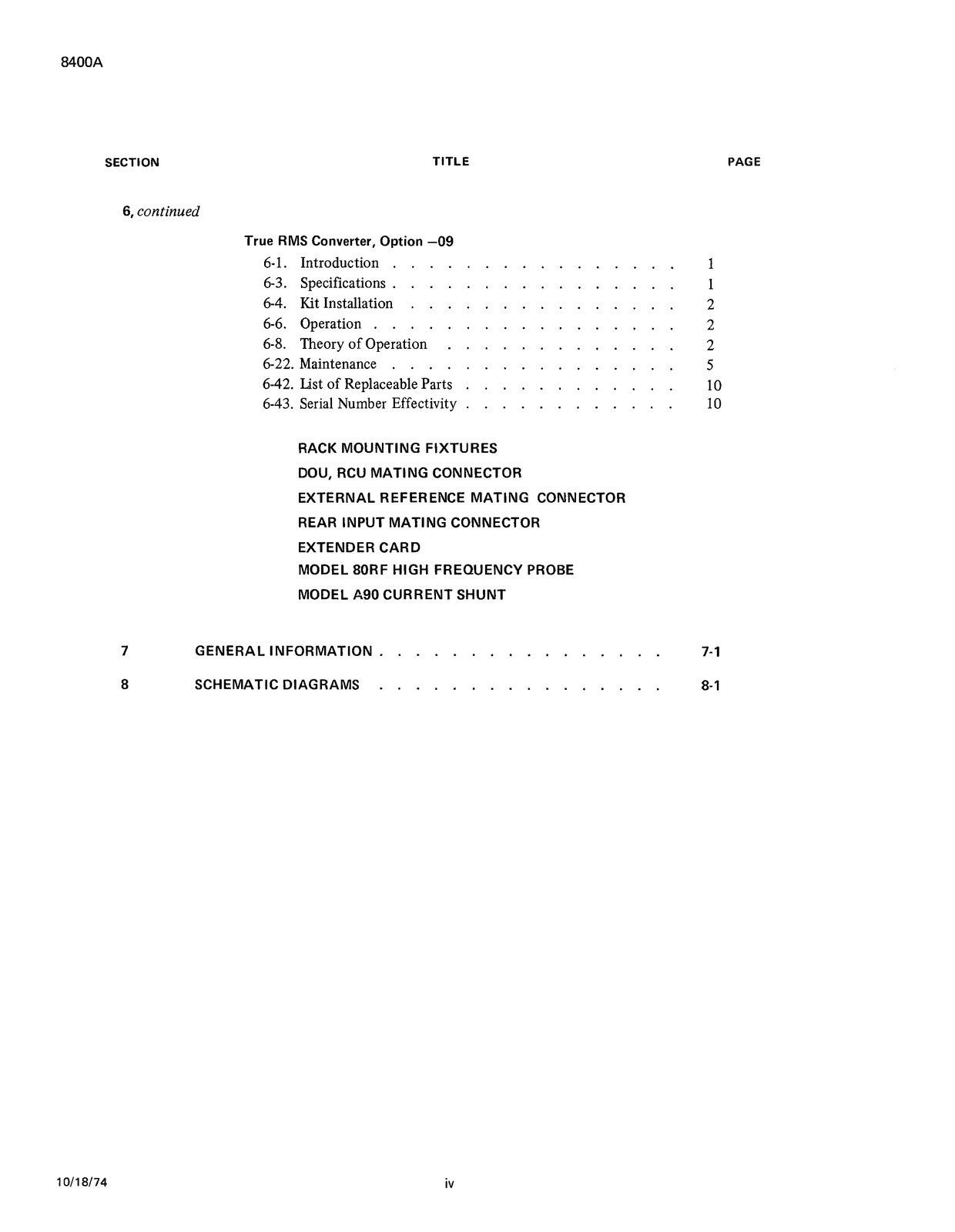FLUKE 8400A Digital Voltmeter Instruction Manual - WIRE BOUND - TOUGH COVERS