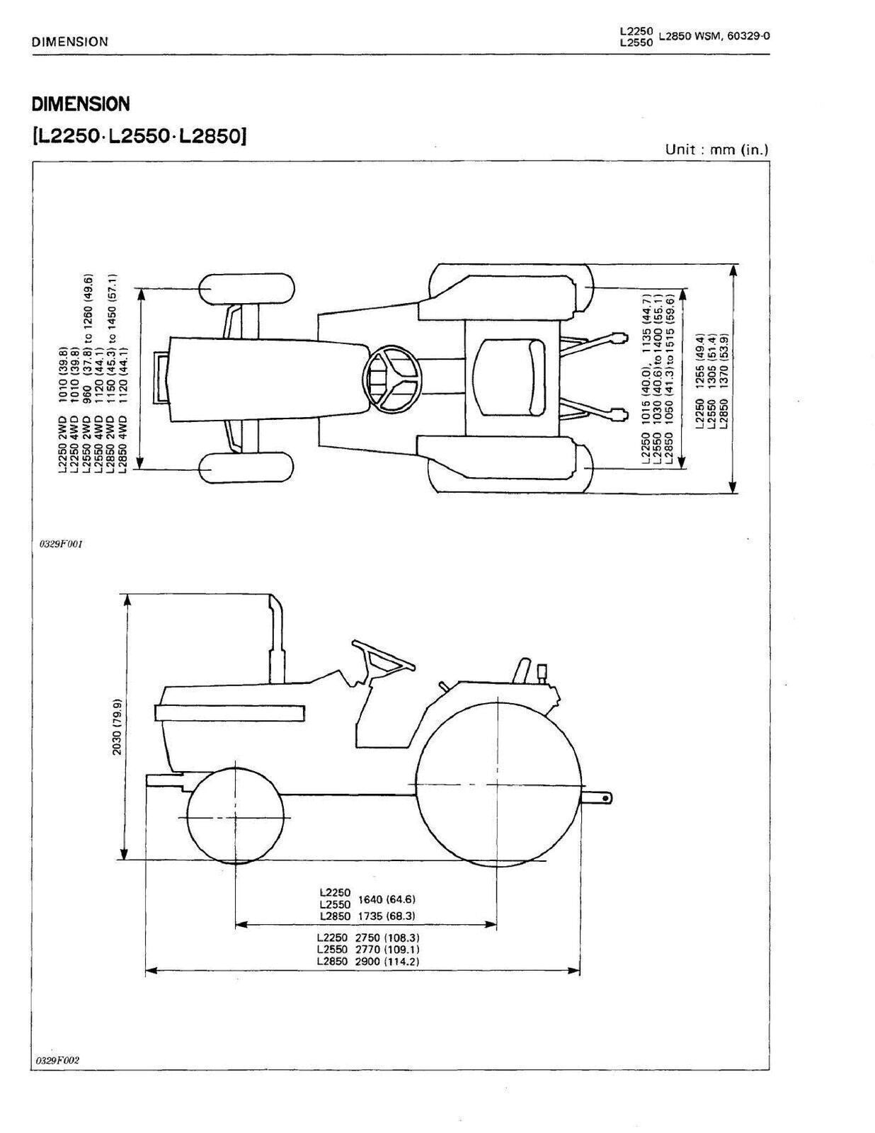 KUBOTA L2250 L2550 GST L2850 GST L3250 WORKSHOP MANUAL 642 PAGES - WIRE BOUND