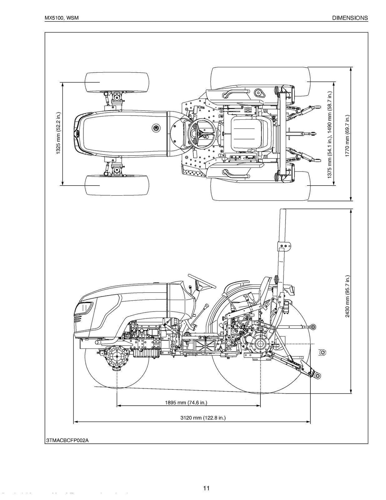 KUBOTA MX5100 WORKSHOP MANUAL WSM - STEEL WIRE BOUND - PROTECTIVE COVERS