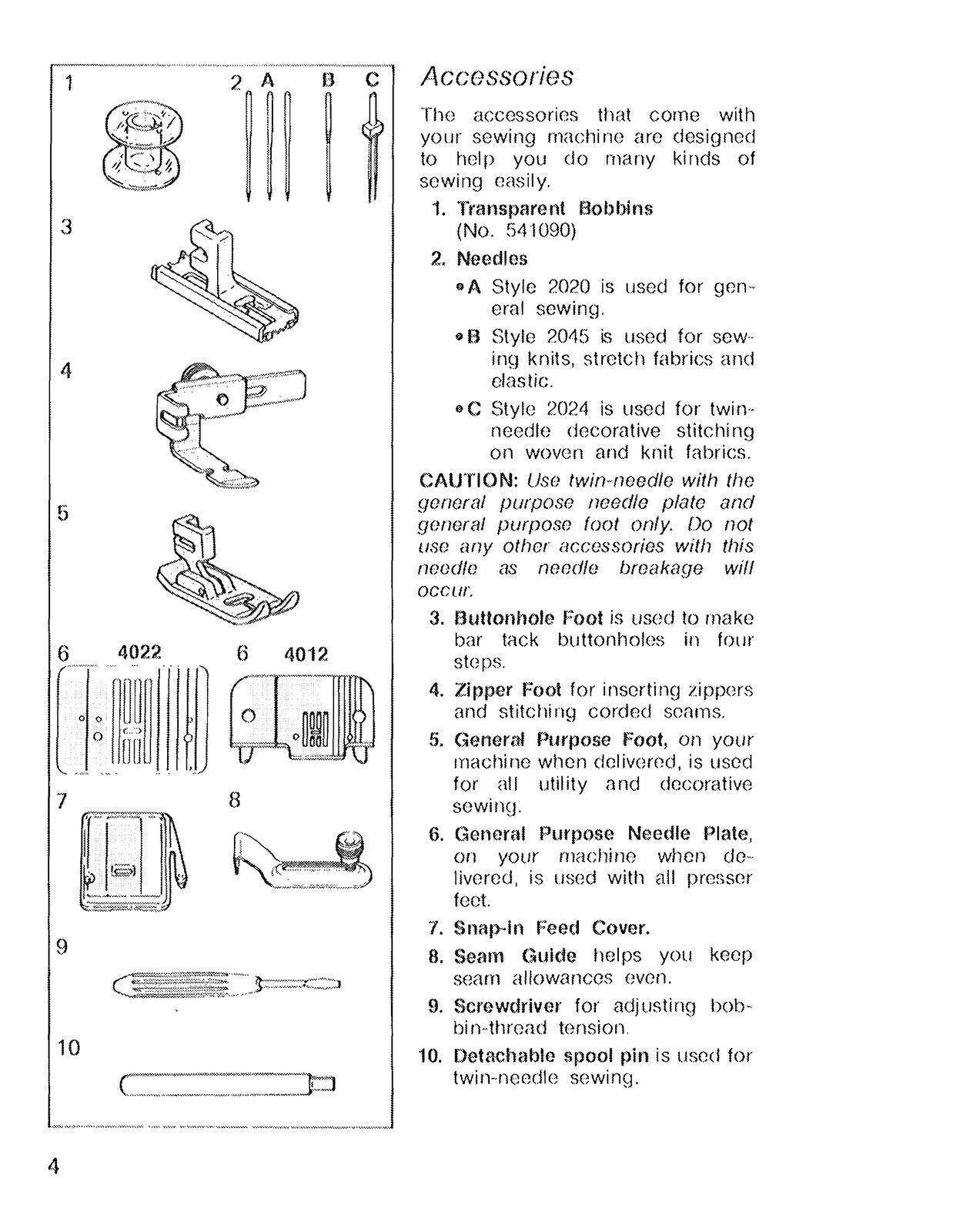 SINGER Sewing Machine Model 4012 4022 User Manual Guide [WIRE BOUND UPGRADE]