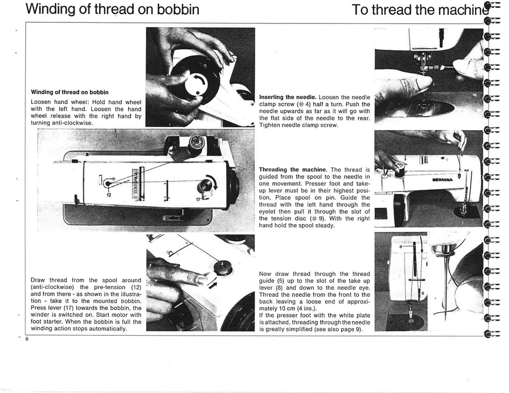 BERNINA 840 841 841 Sewing Machine User Manual - STEEL WIRE BOUND - TOUGH COVERS