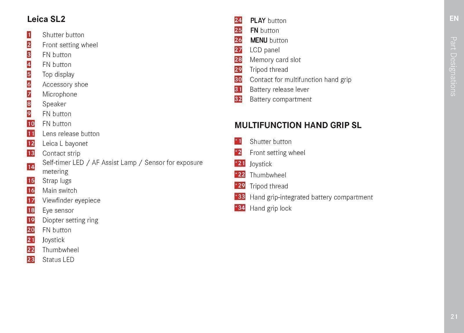 Leica SL2 Instruction User Manual: 220 Pages,  PVC Cover & DURABLE WIRE BINDING