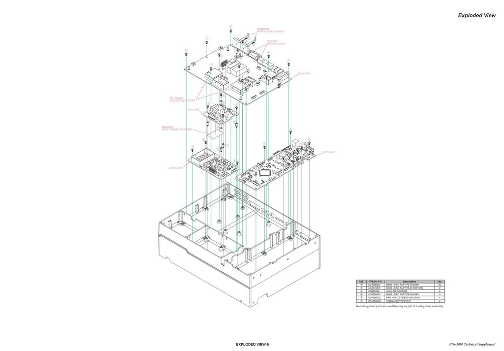 YAESU FT DX 3000 Transceiver Technical Supplement Manual BOUND, COVERS, FOLDOUTS