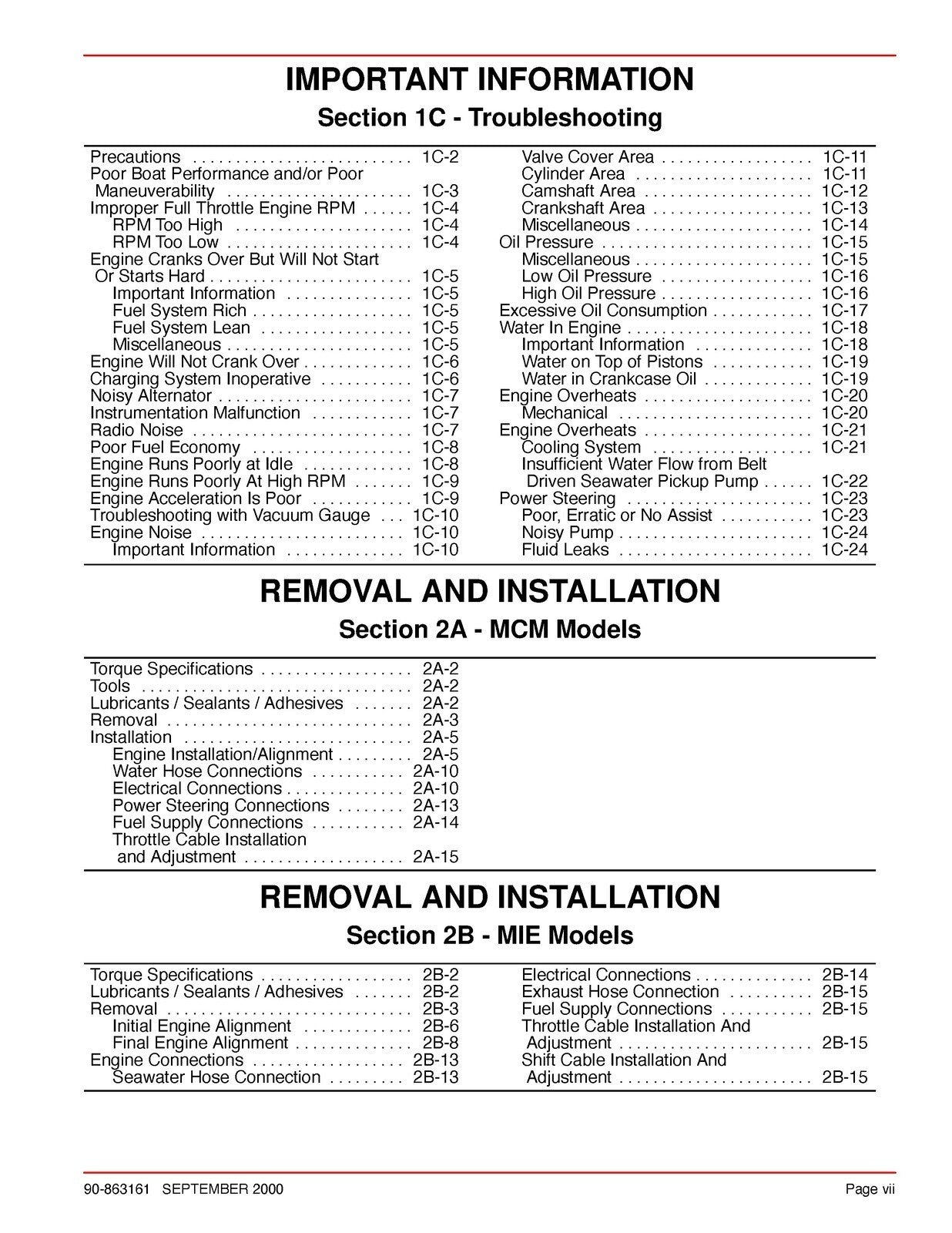 MERCURY Mercruiser No. 30 8.1L Gasoline Engine Service Manual WIRE BOUND, COVERS
