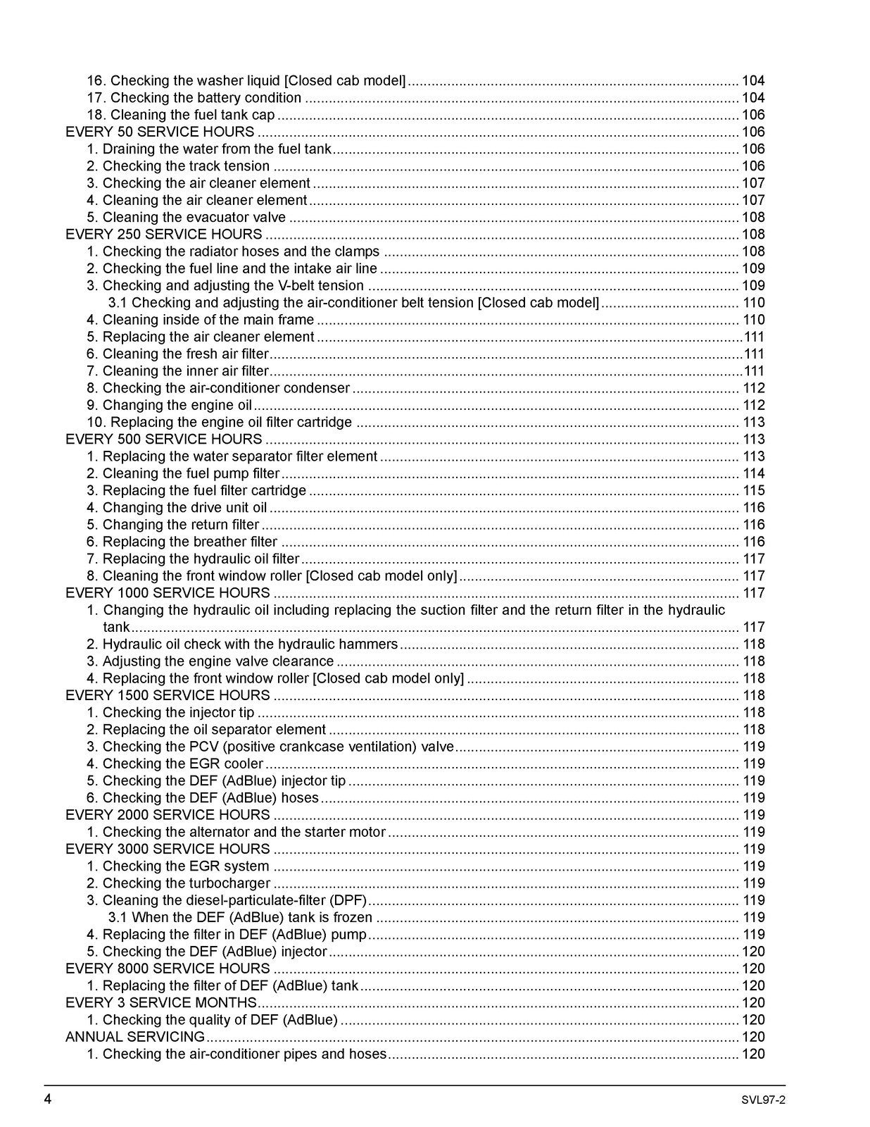 KUBOTA SVL97-2 TRACK LOADER OPERATORS MANUAL - STEEL WIRE BOUND - TOUGH COVERS
