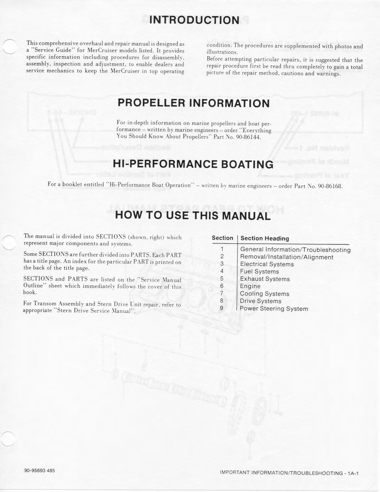 MERCURY MERCRUISER NO. 3 - 2 VOLUMES - GM 4 6 8 CYL SERVICE MANUAL, BOUND COVERS