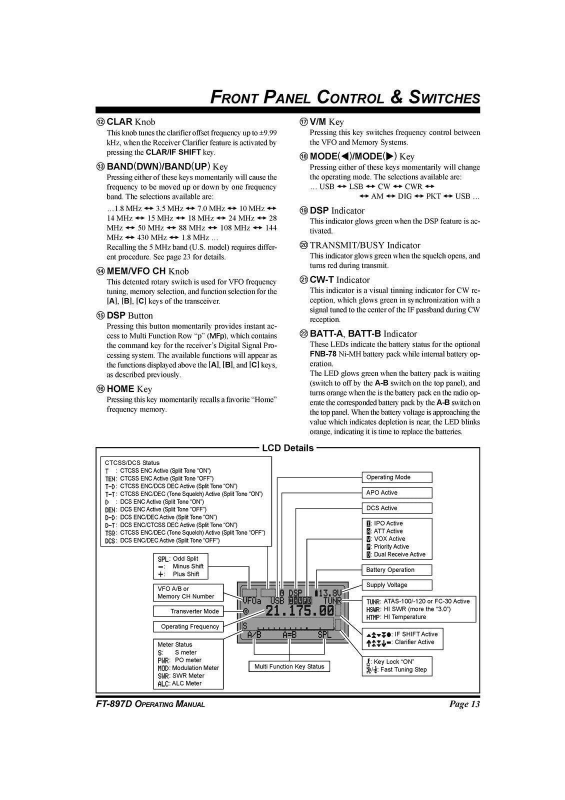 YAESU FT-897D Transceiver User Operating Manual - STEEL WIRE BOUND