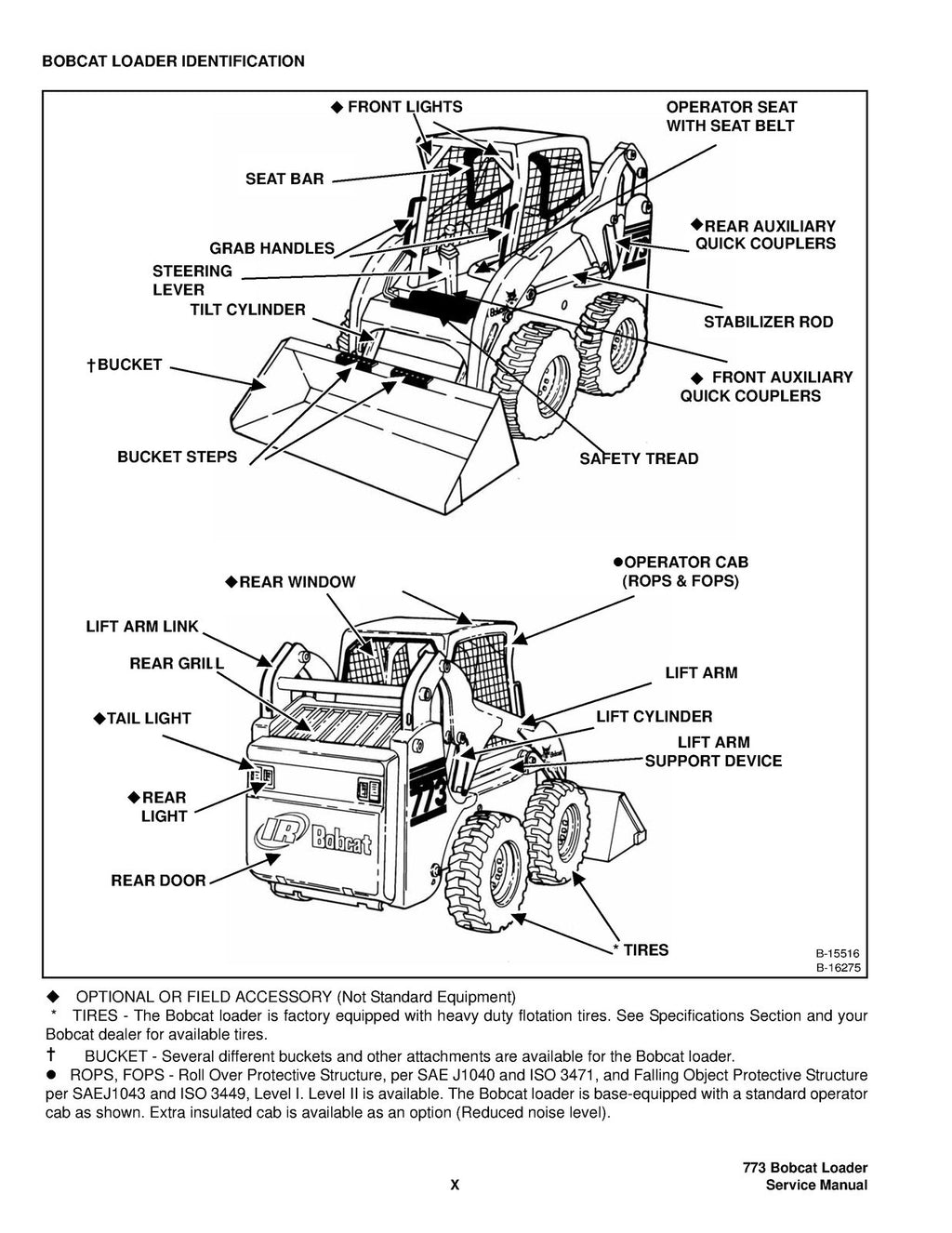 BOBCAT 773 High Flow Turbo G Series Service Manual - WIRE BOUND COVERS FOLDOUTS