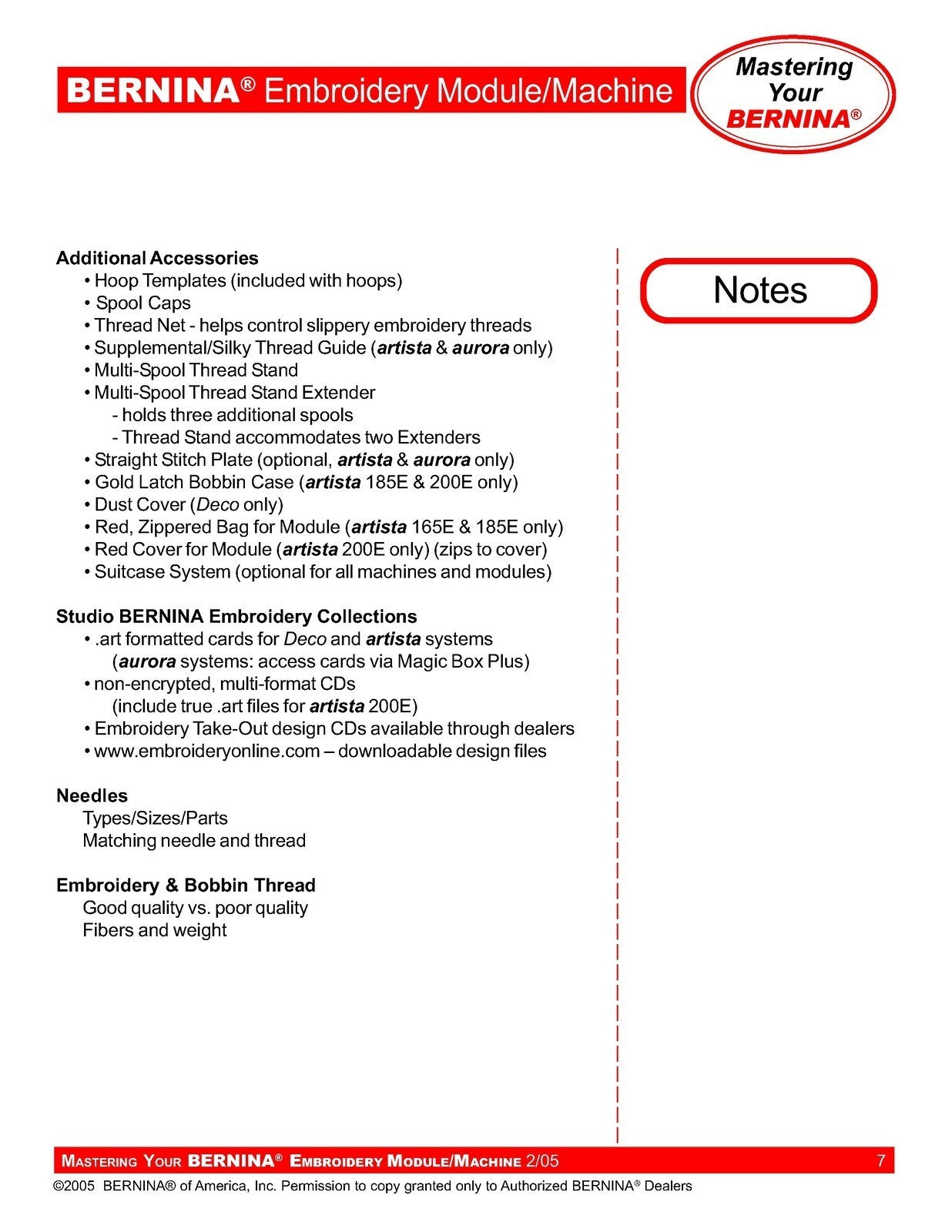 BERNINA Embroidery Mastery Workbook User Manual Operation Guide