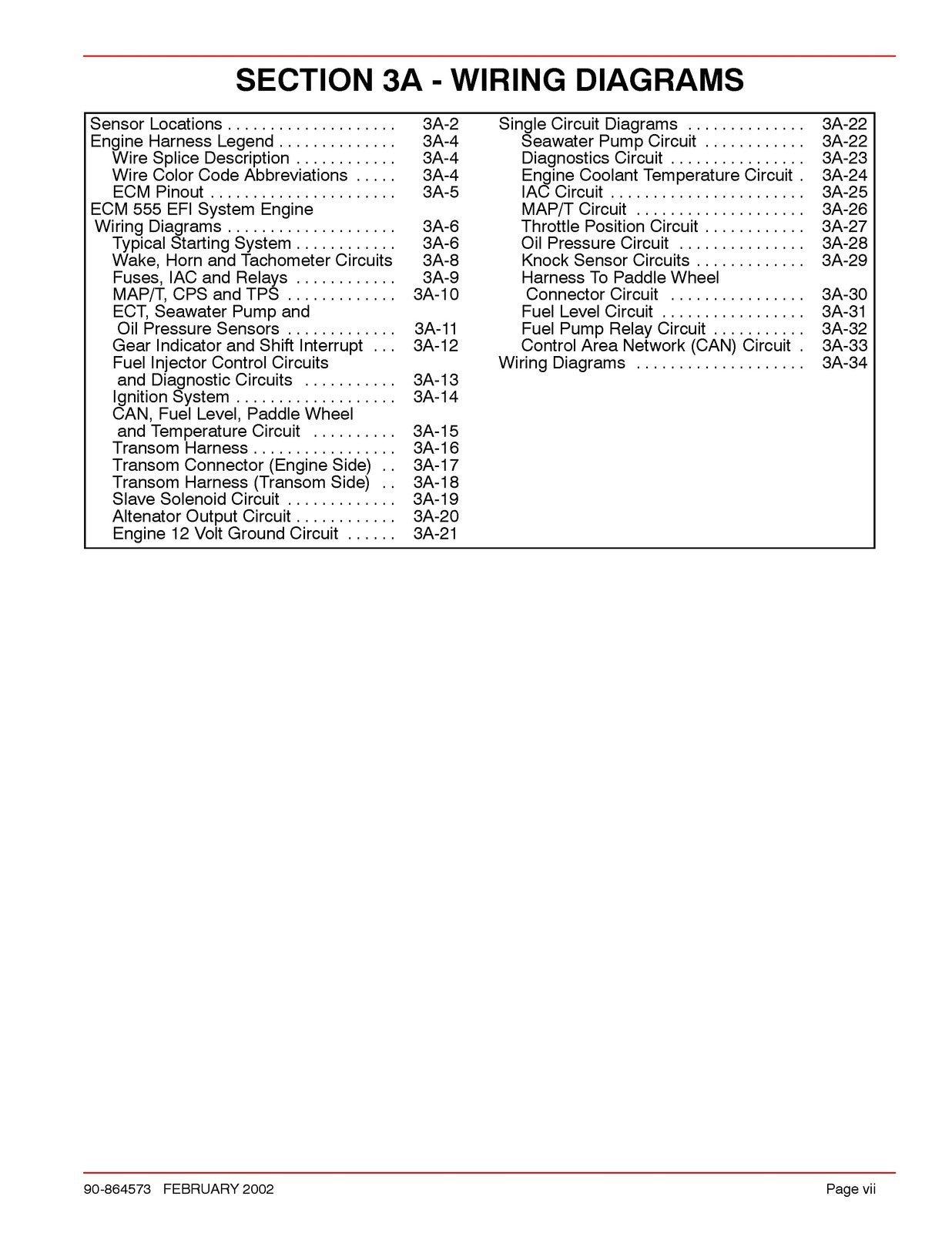 MERCURY MERCRUISER NO. 36 ECM 555 Diagnostics Service Manual, WIRE BOUND, COVERS