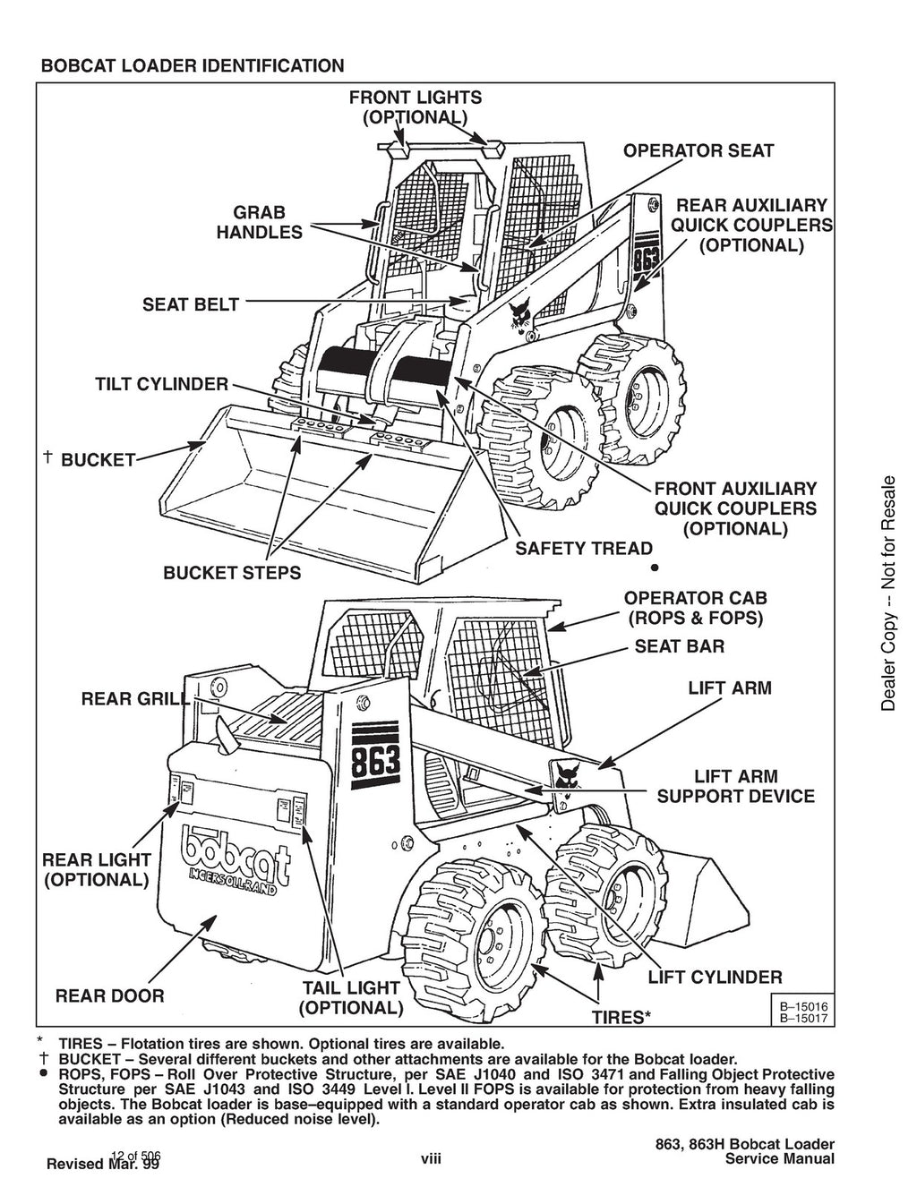 BOBCAT 863 & 863 HIGH FLOW SERVICE MANUAL - WIRE BOUND - COVERS - HUGE FOLDOUTS!