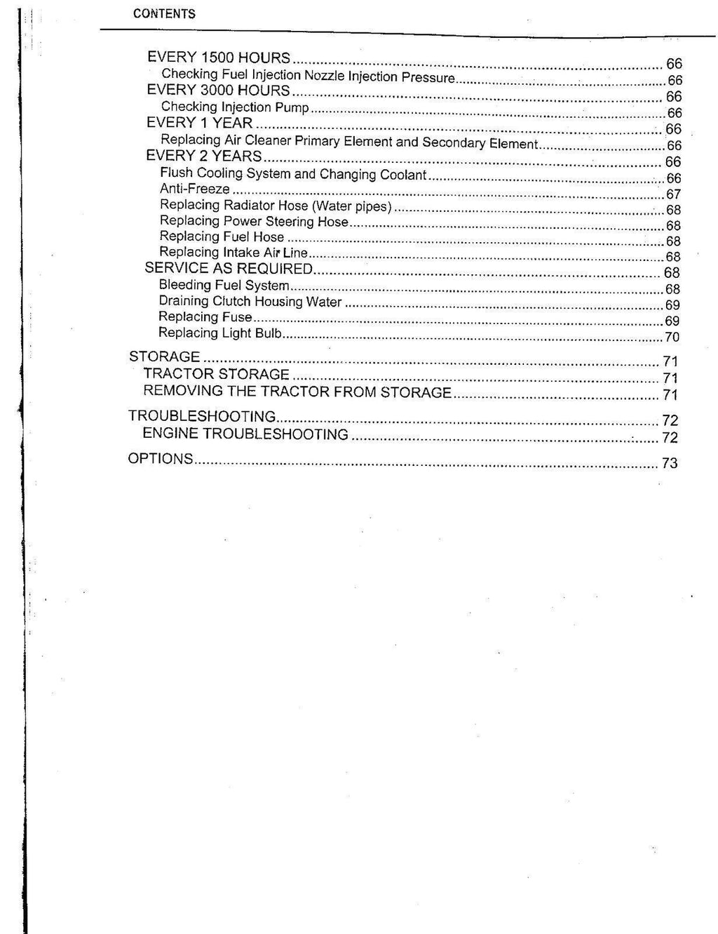 KUBOTA L4400 INSTRUCTION MANUAL - STEEL WIRE BOUND - PROTECTIVE COVERS