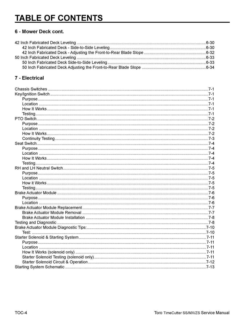 TORO Timecutter SS MX ZS 2011-2013 SERVICE Manual Instruction Owners User Manual