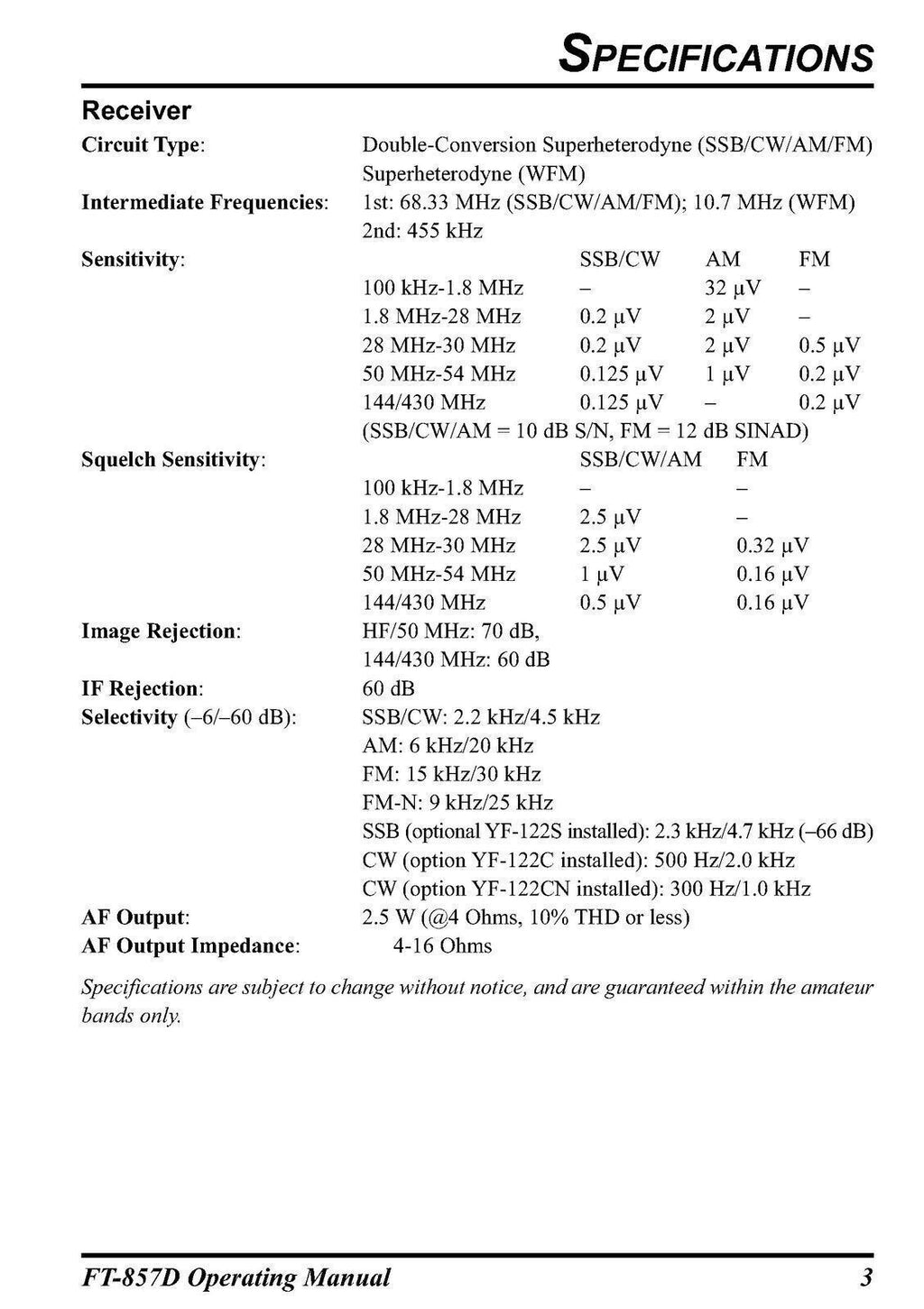 YAESU FT-857D Transceiver User Manual Owners Instructions - TOUGH WIRE BINDING