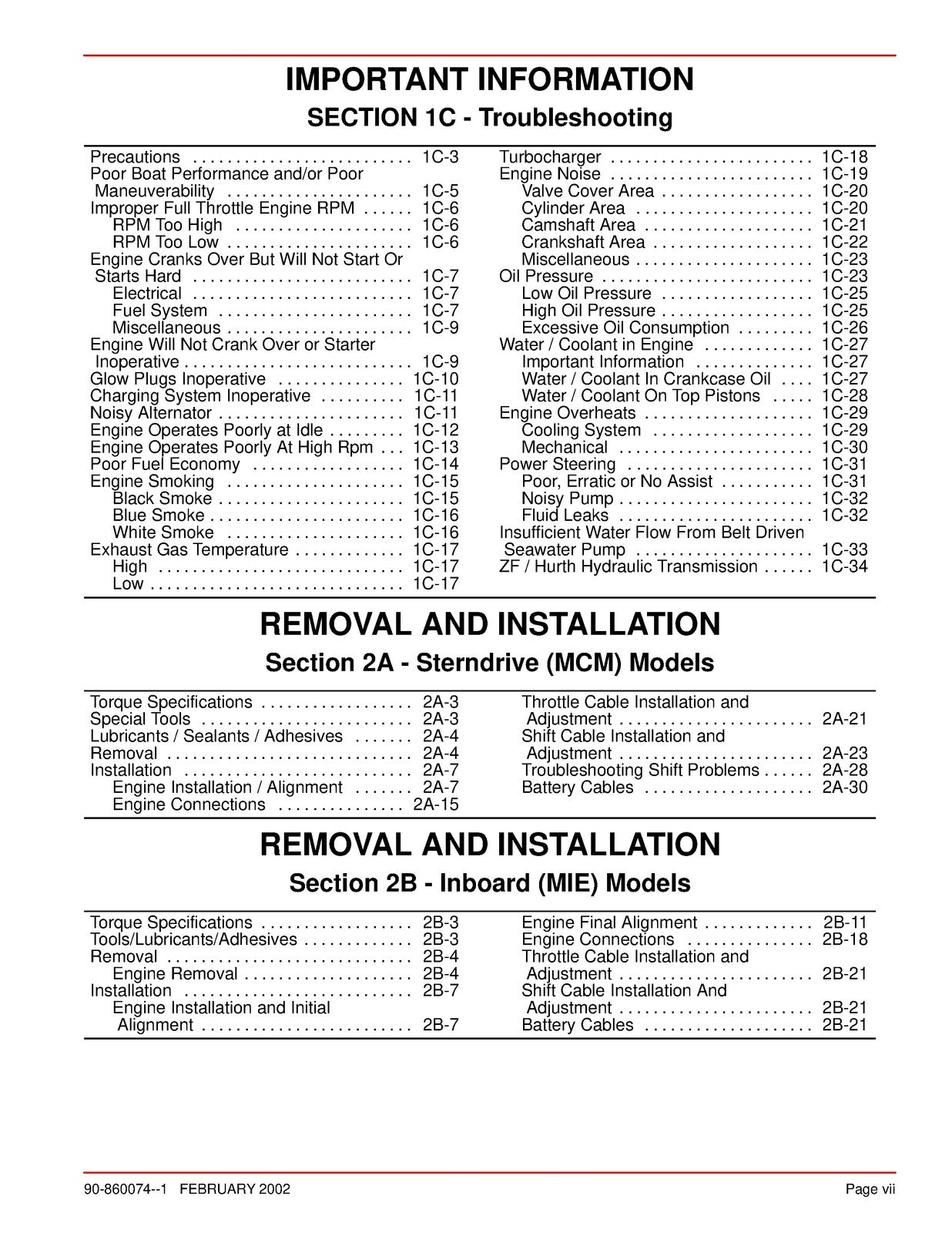 Mercury Mercruiser #22 Service Manual In-Line Diesel D2.8L D4.2L D-Tronic COVERS
