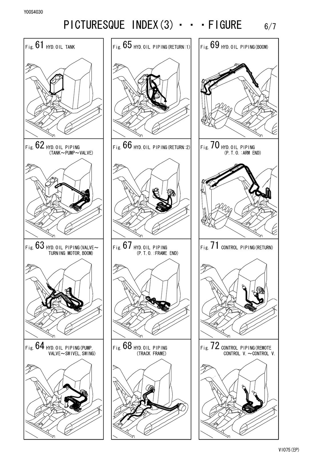 YANMAR ViO75 Excavator Parts Catalog Manual - BOUND - COVERS - XL FOLDOUT PAGES