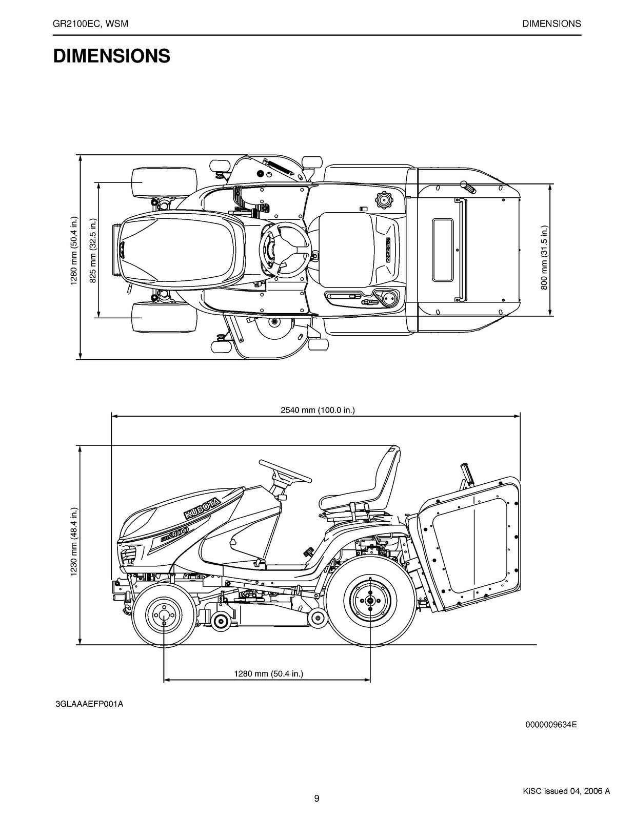 KUBOTA GR2100EC Riding Mower Workshop Manual 2005 - WIRE BOUND - TOUGH COVERS