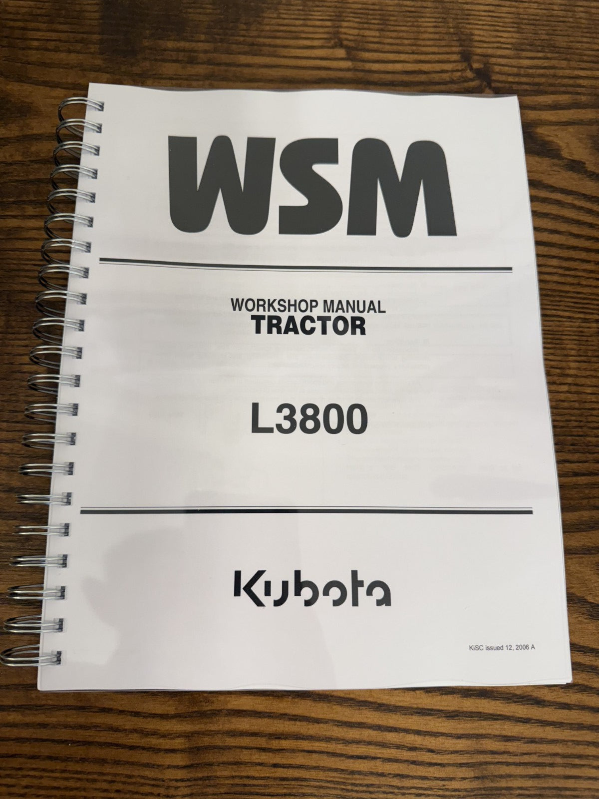 KUBOTA L3800 WORKSHOP MANUAL WSM - COLOR- WIRE BOUND - COVERS - LARGE FOLD-OUTS!