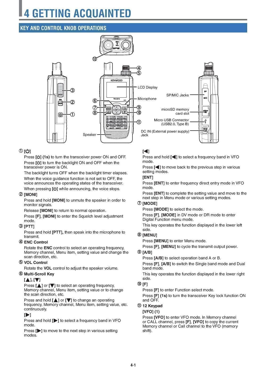 KENWOOD TH-D74A TH-D74E Operating Manual Instructions Guide 129 PAGES
