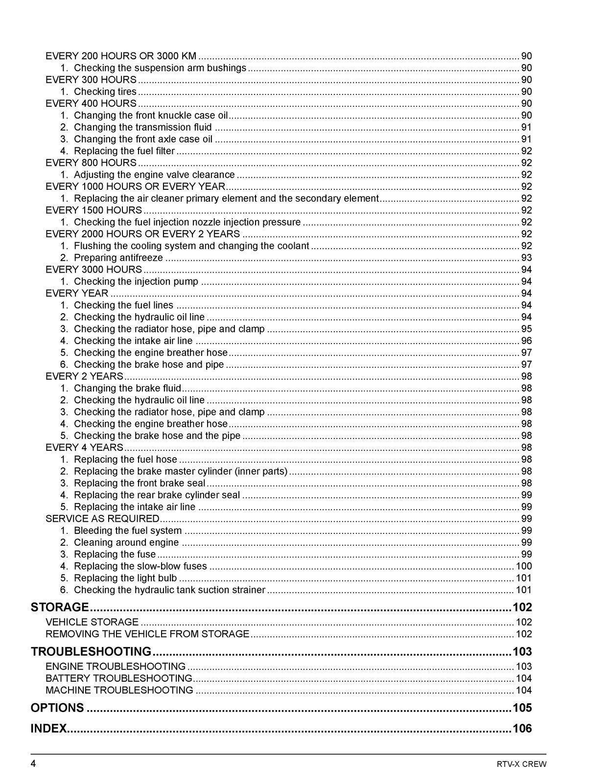 KUBOTA RTV-X CREW UTV OPERATORS MANUAL - STEEL WIRE BOUND - PROTECTIVE COVERS