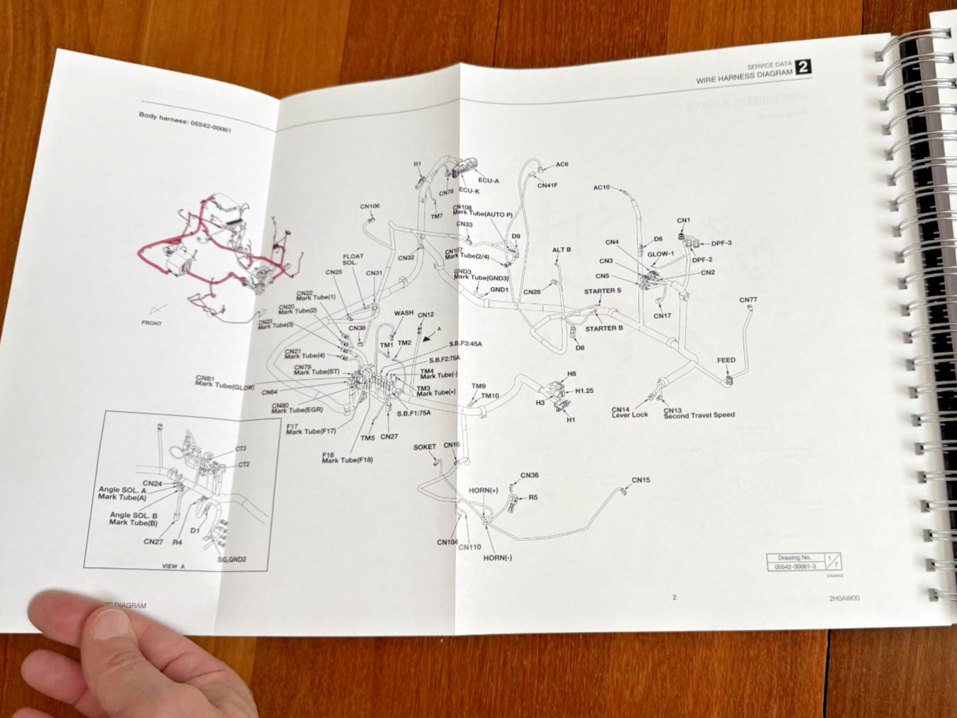 TAKEUCHI TB260 MINI EXCAVATOR WORKSHOP MANUAL - WIRE BOUND, COVERS, XL FOLDOUTS!