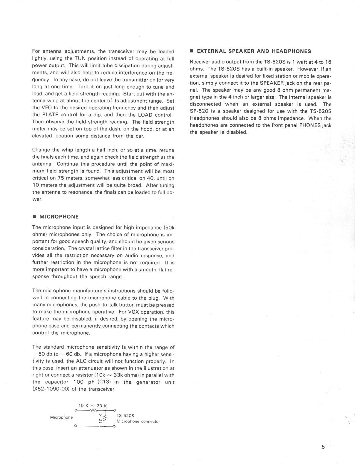 KENWOOD TS-520S TRANCEIVER OPERATING MANUAL - STEEL WIRE BOUND - TOUGH COVERS