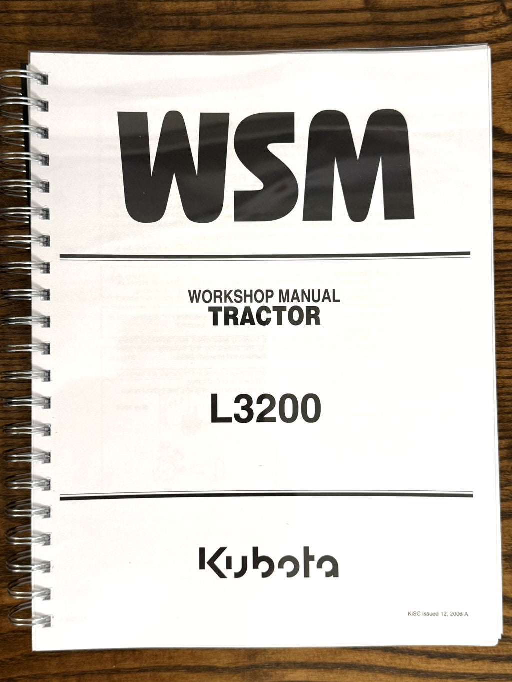 KUBOTA L3200 WORKSHOP SERVICE MANUAL - STEEL WIRE BOUND - PROTECTIVE COVERS