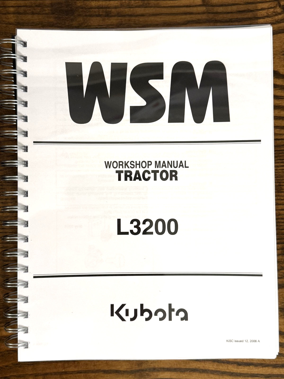 KUBOTA L3200 WORKSHOP SERVICE MANUAL - STEEL WIRE BOUND - PROTECTIVE COVERS