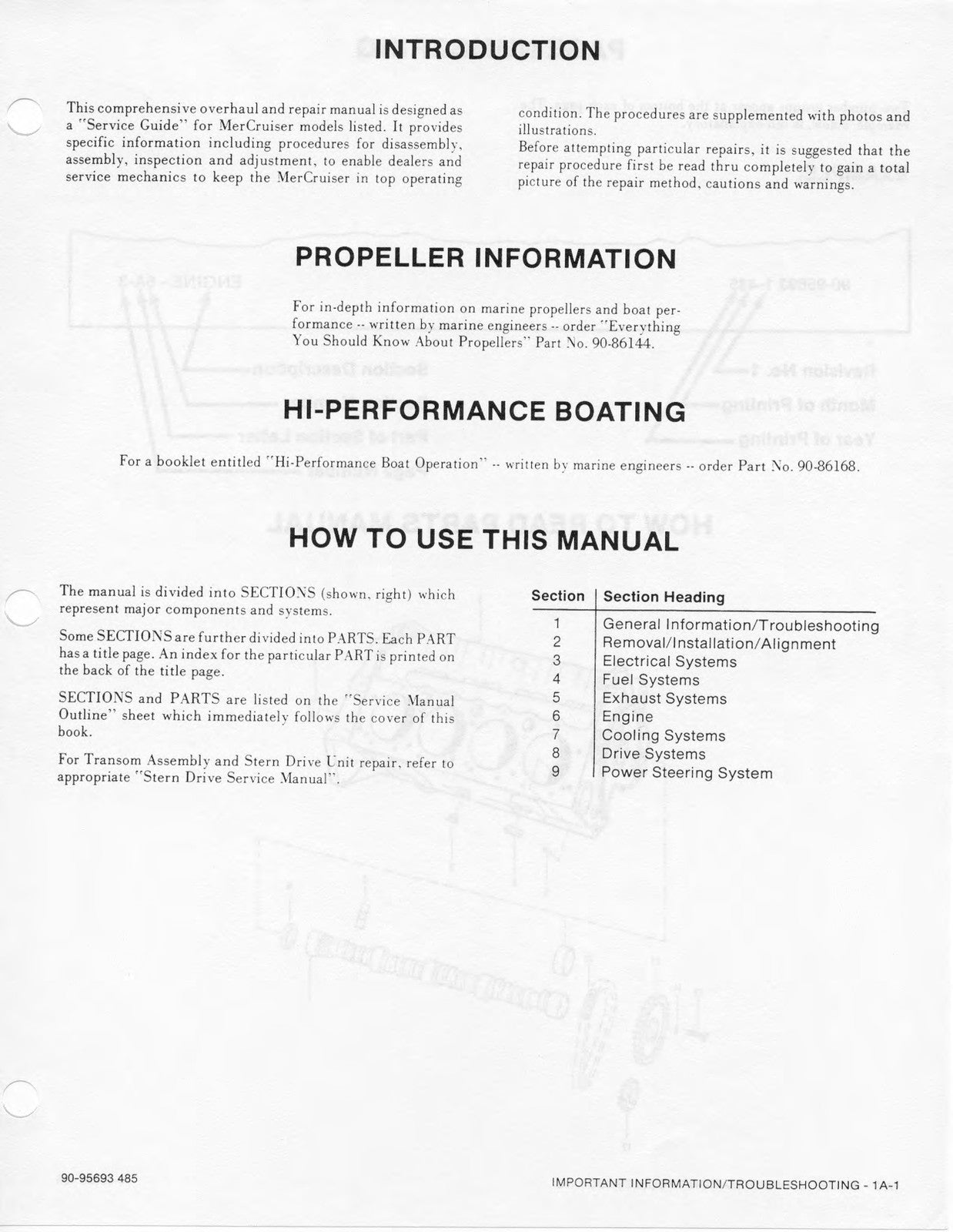 MERCURY MERCRUISE NO. 3 GM 4 / 6 / 8 CYLSERVICE MANUAL - WIRE BOUND - COVERS