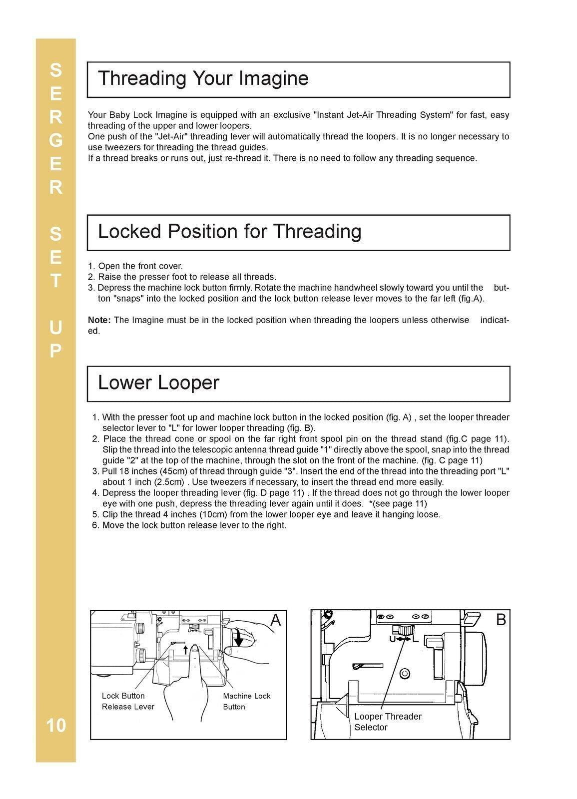 BABY LOCK Imagine BLE1AT2 Serger Sewing Machine User Manual TOUGH WIRE BINDING