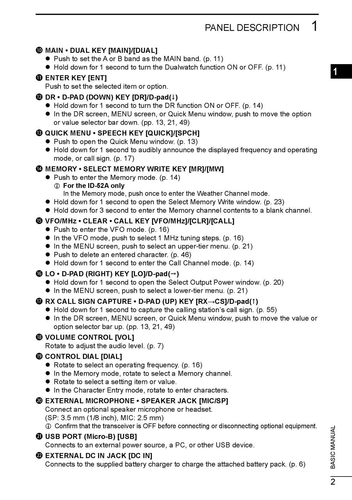 ICOM ID-52AID-52E TRANSCEIVER BASIC MANUAL - STEEL WIRE BOUND- PROTECTIVE COVERS