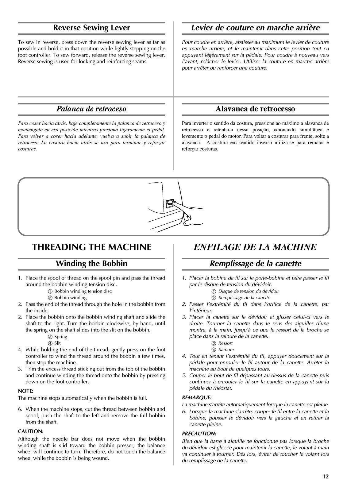 BROTHER LS1520 Sewing Machine User Manual Operation Guide - STEEL WIRE BOUND