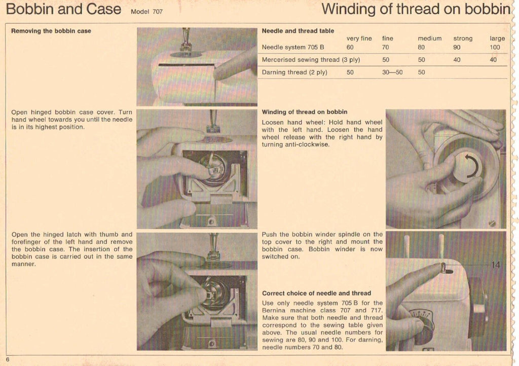 BERNINA 707 717 Sewing Machine User Manual Operation Guide