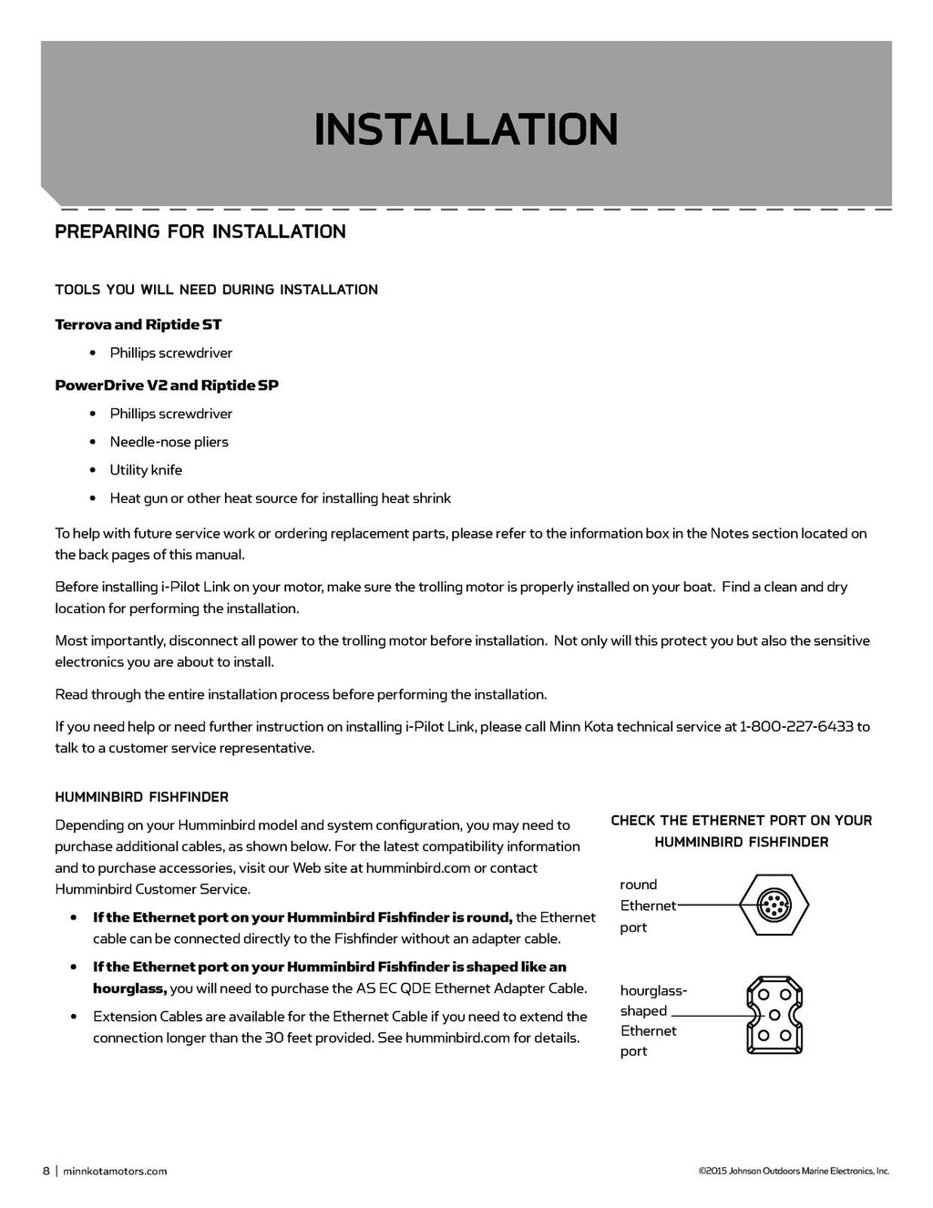 MINN KOTA I-Pilot Link Wireless GPS Trolling System Manual - WIRE BOUND - COVERS