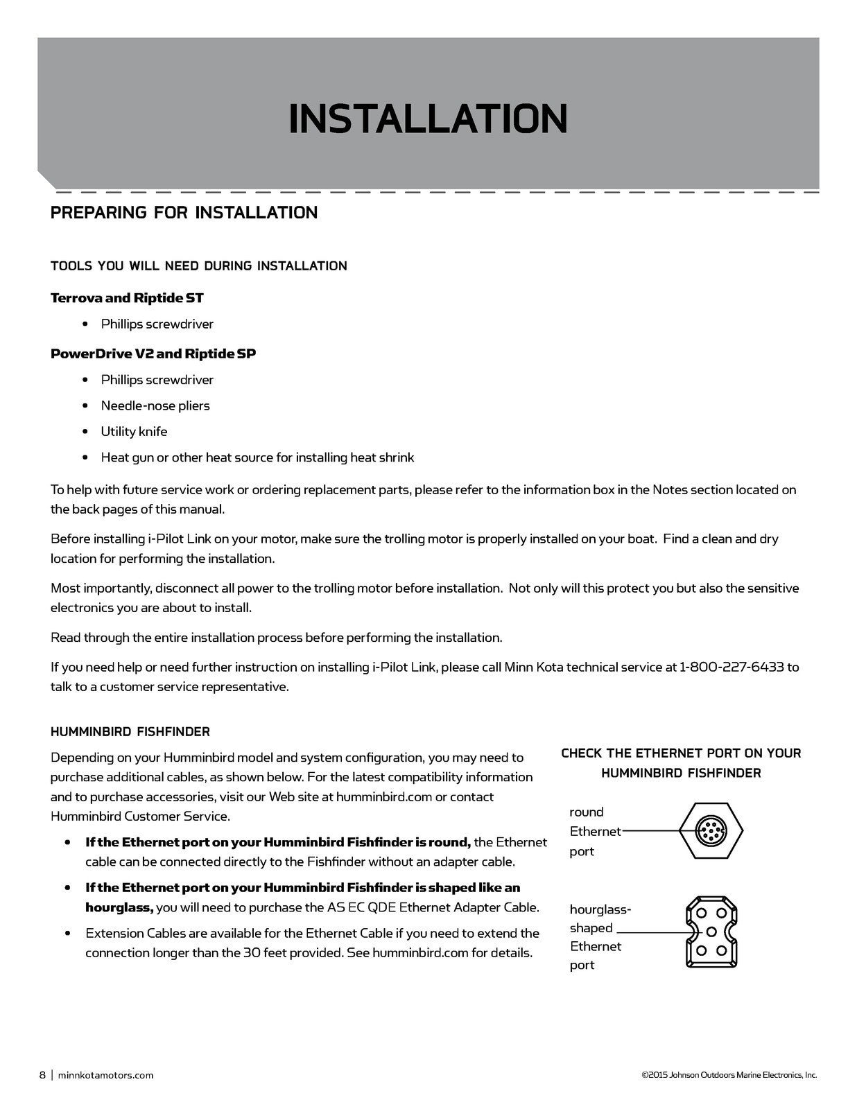 MINN KOTA I-Pilot Link Wireless GPS Trolling System Manual - WIRE BOUND - COVERS