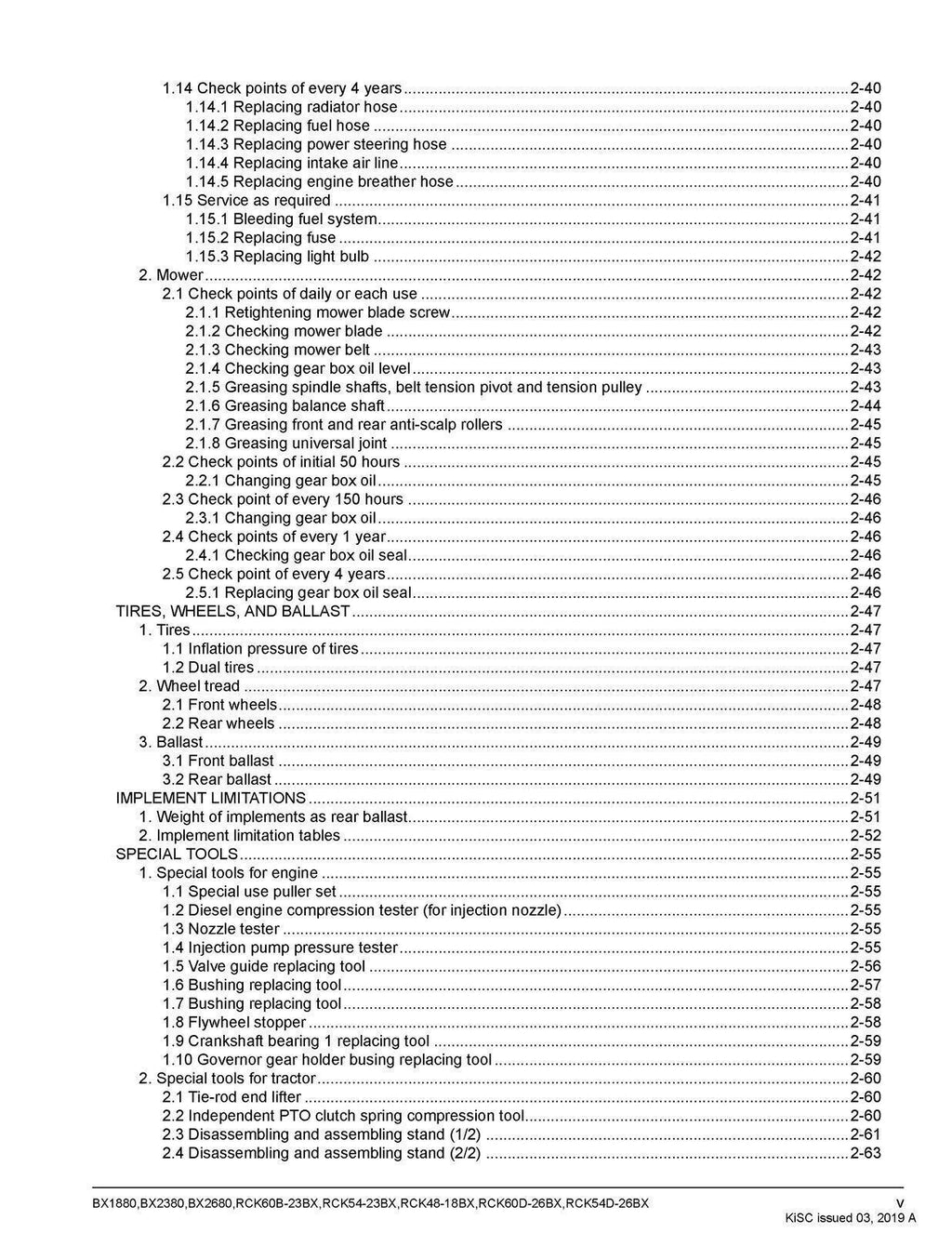 KUBOTA BX1880 BX2380 BX2680 TRACTOR MOWER WORKSHOP MANUAL - STEEL WIRE BOUND