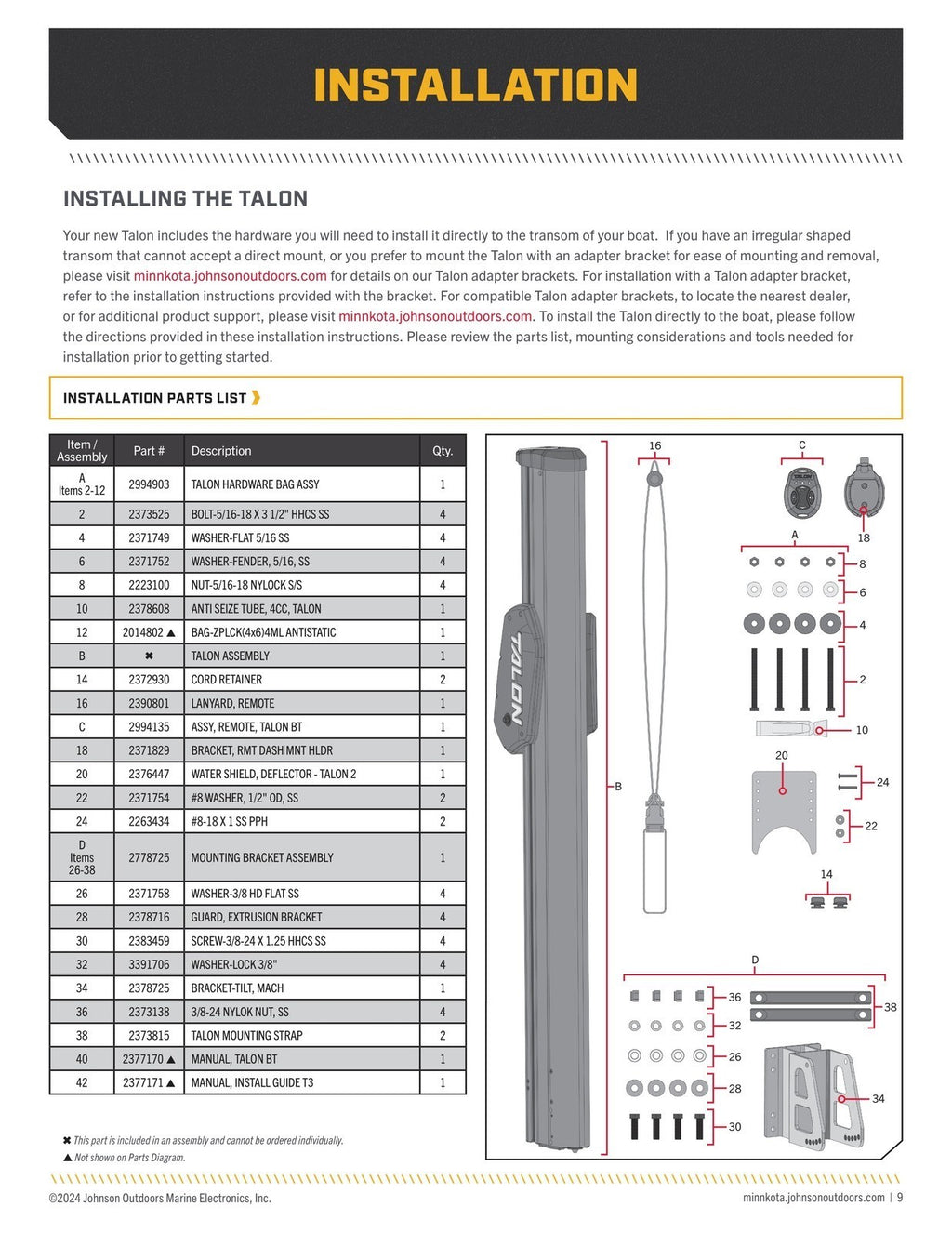 MINN KOTA Talon BT Shallow Water Anchor Manual - WIRE BOUND - TOUGH COVERS