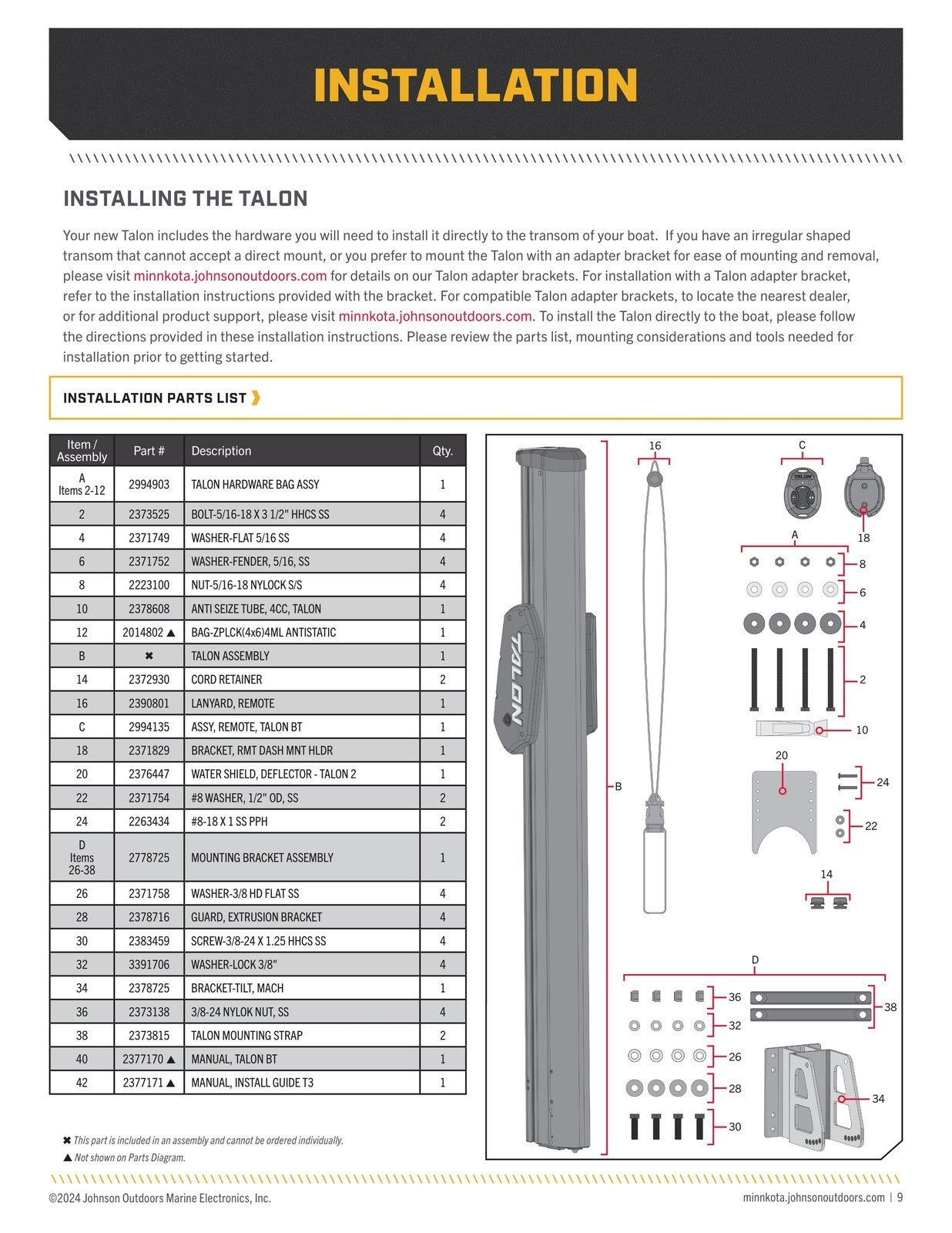 MINN KOTA Talon BT Shallow Water Anchor Manual - WIRE BOUND - TOUGH COVERS