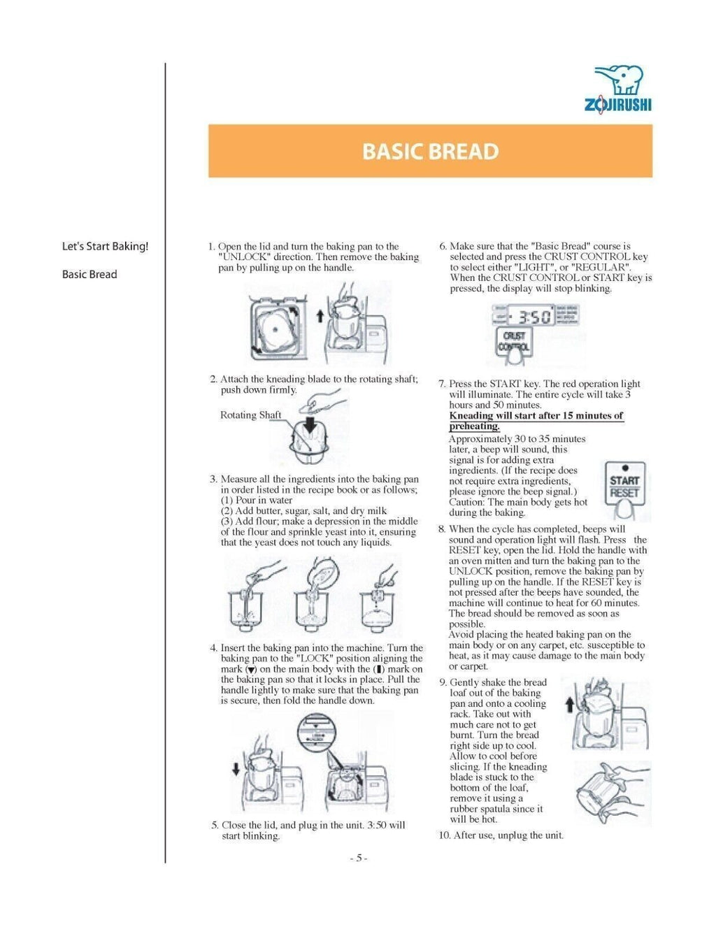 ZOJIRUSHI BBCC-Q15 User Manual Owners Instruction Book + Lots of Recipes!