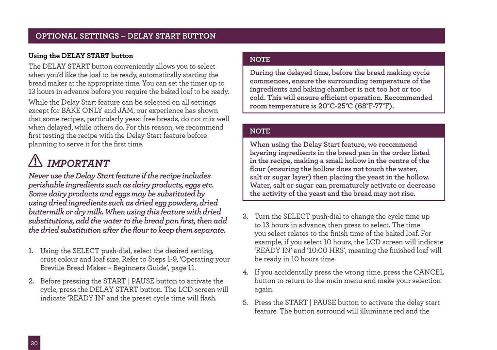 BREVILLE BBM800 Bread Maker User Manual Operation Guide + Recipes (WIRE BOUND)