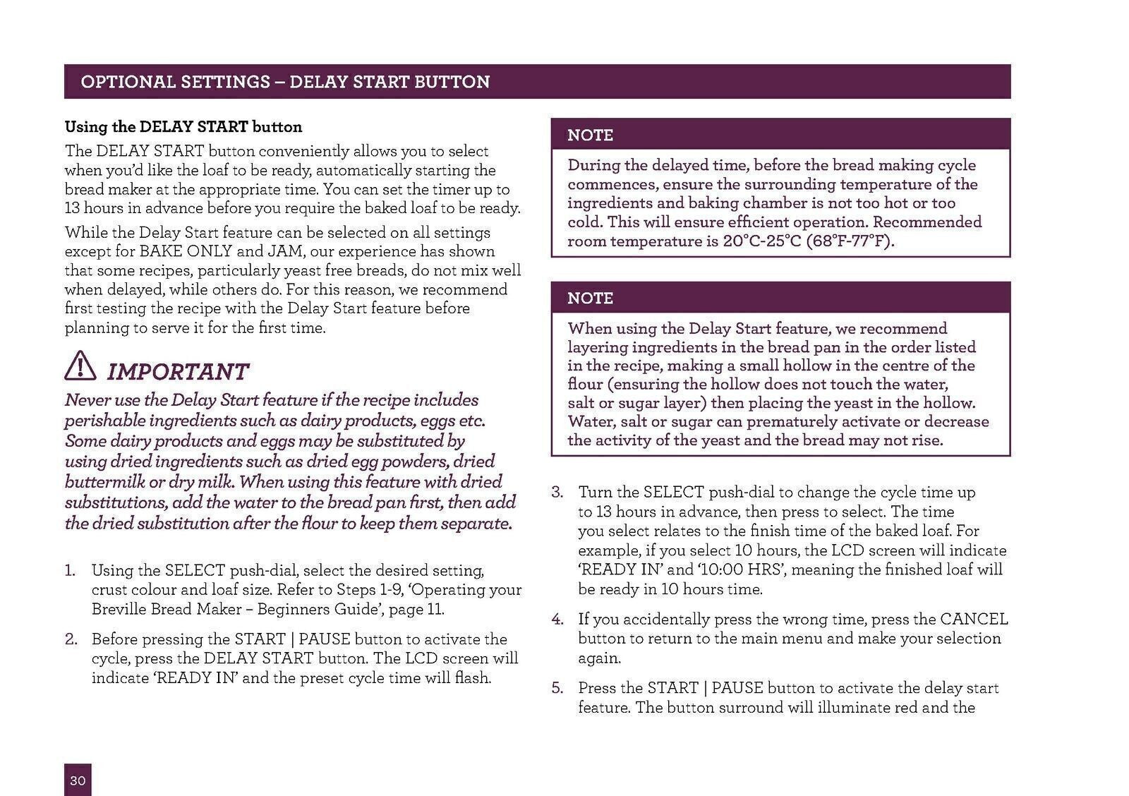 BREVILLE BBM800 Bread Maker User Manual Operation Guide + Recipes (WIRE BOUND)