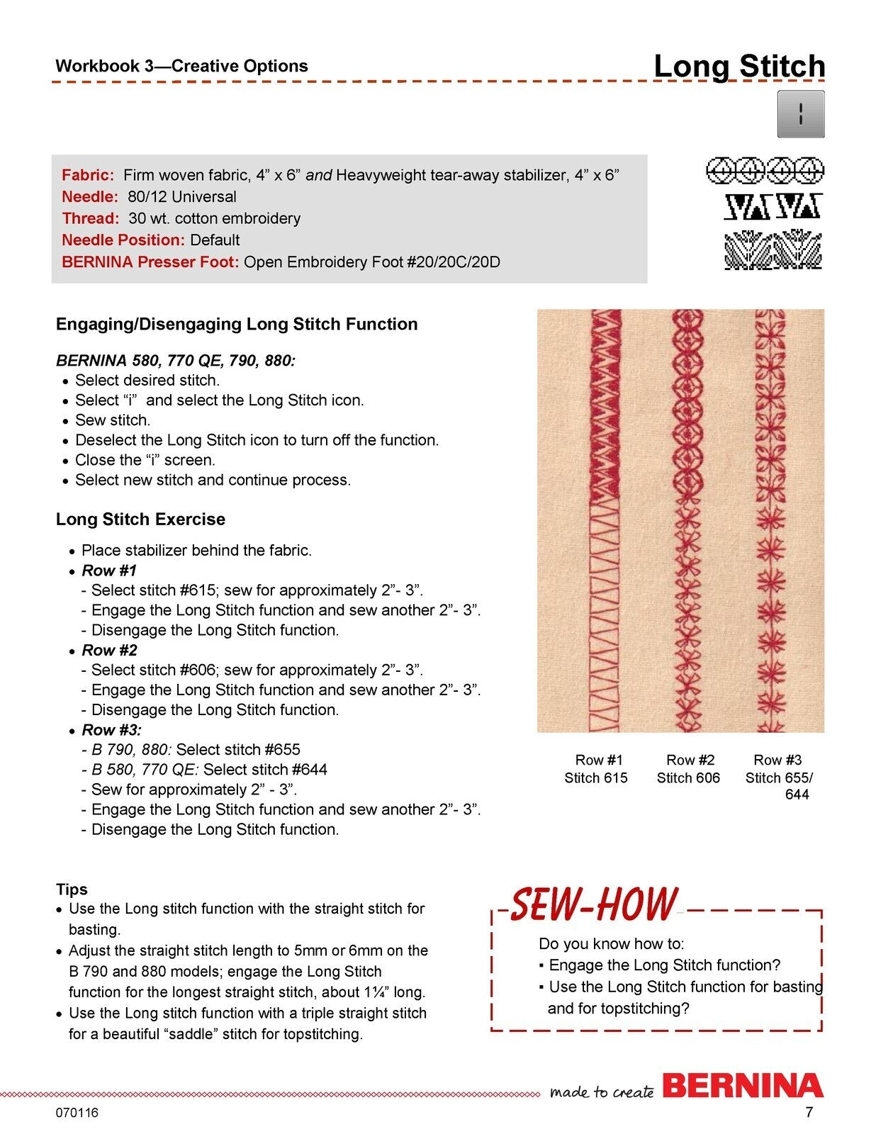 BERNINA Sewing Machine Workbook 3 Creative Options - WIRE BOUND - TOUGH COVERS