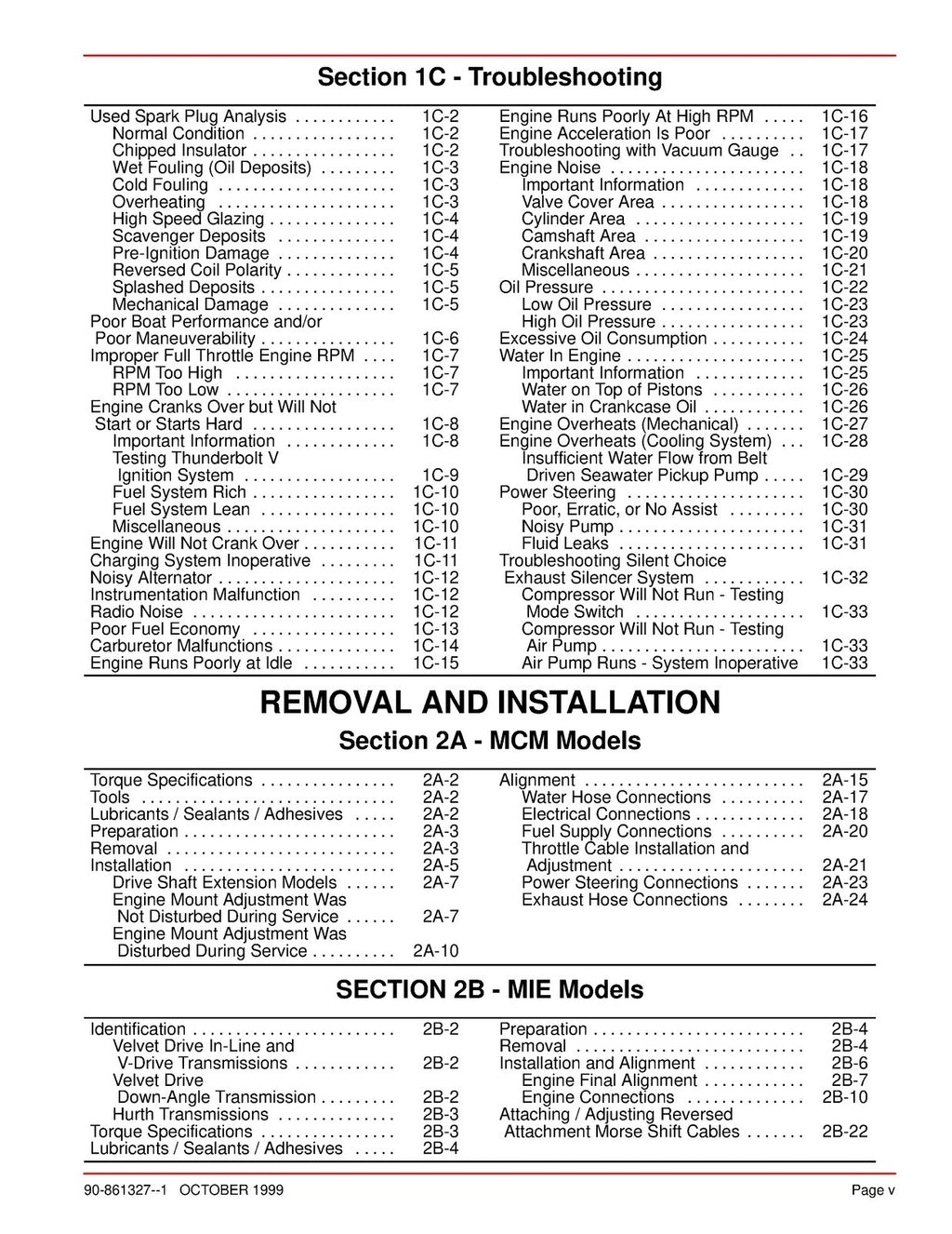 MERCURY MERCRUISER NO. 24 MARINE ENGINES SERVICE MANUAL, WIRE BOUND,TOUGH COVERS