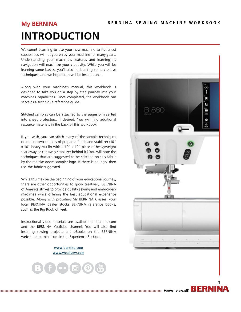 BERNINA Mastery Workbook Set Embroidery, Sewing, Presser Feet 880 790 770 500...