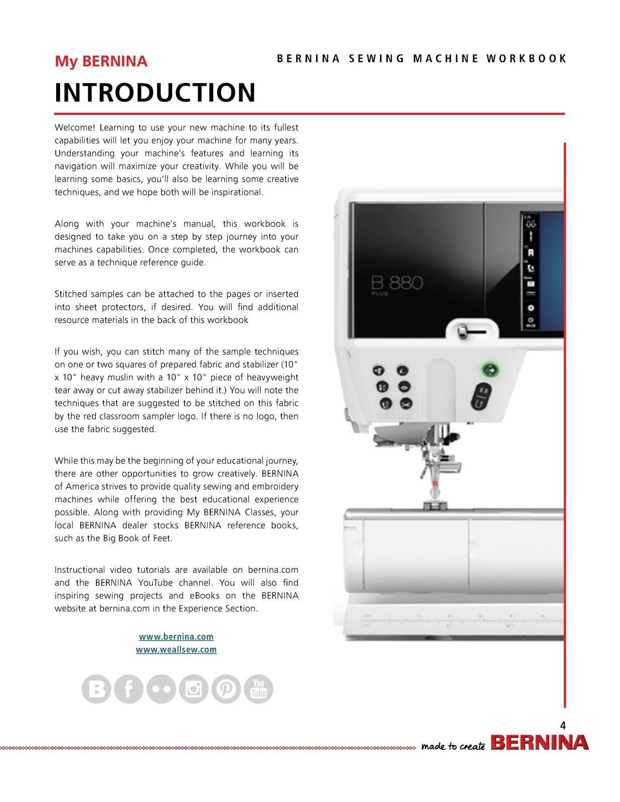 BERNINA Mastery Workbook Set Embroidery, Sewing, Presser Feet 880 790 770 500...