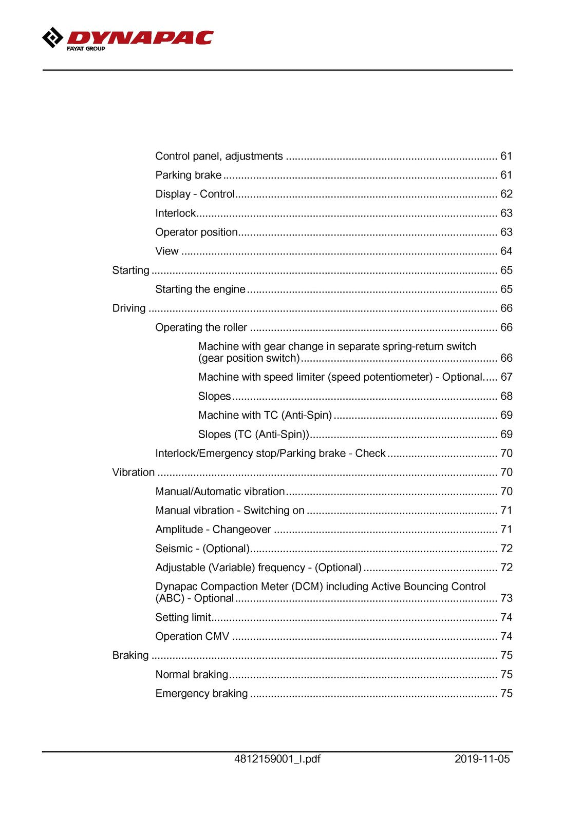 DYNAPAC CA2500 CA2800 CA3500 CA4000 Vibratory Roller Maintenance Manual - BOUND